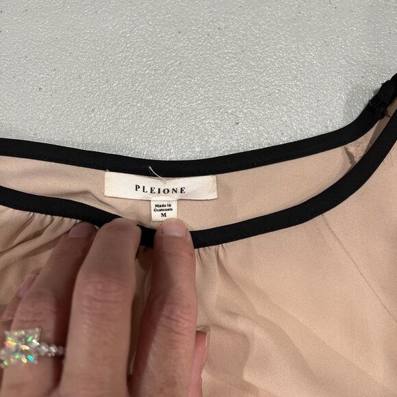 Pleione Women Medium Pink 3/4 Sleeve Blouse Flowy Preppy Romantic‎ Whimsy - Picture 10 of 13